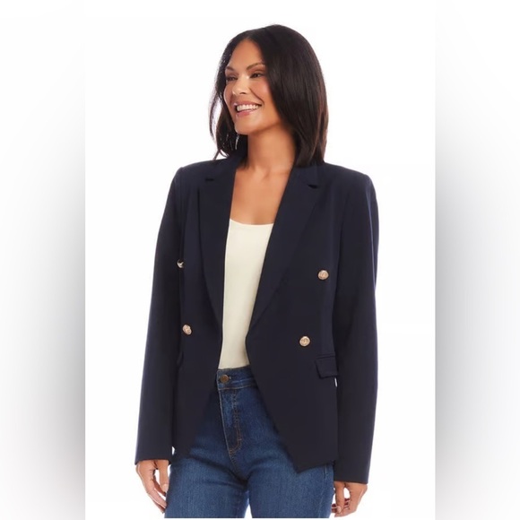 Karen Kane navy blue jacket with brass buttons. Size Medium. NWT. - Picture 3 of 5
